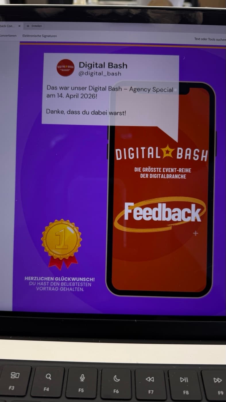 Feedback-Folie zum Vortrag beim Digital Bash